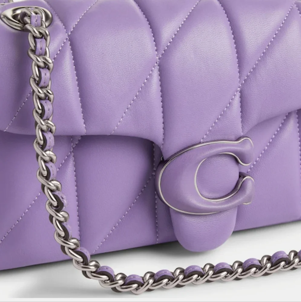 New! Tabby Shoulder Bag 20 with Quilting in Silver/Vivid Purple - Picture 2 of 8